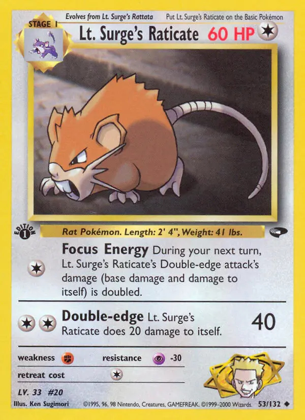 Image of the card Lt. Surge's Raticate