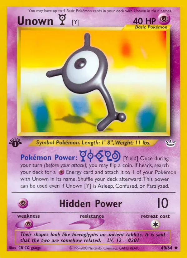 Image of the card Unown [Y]