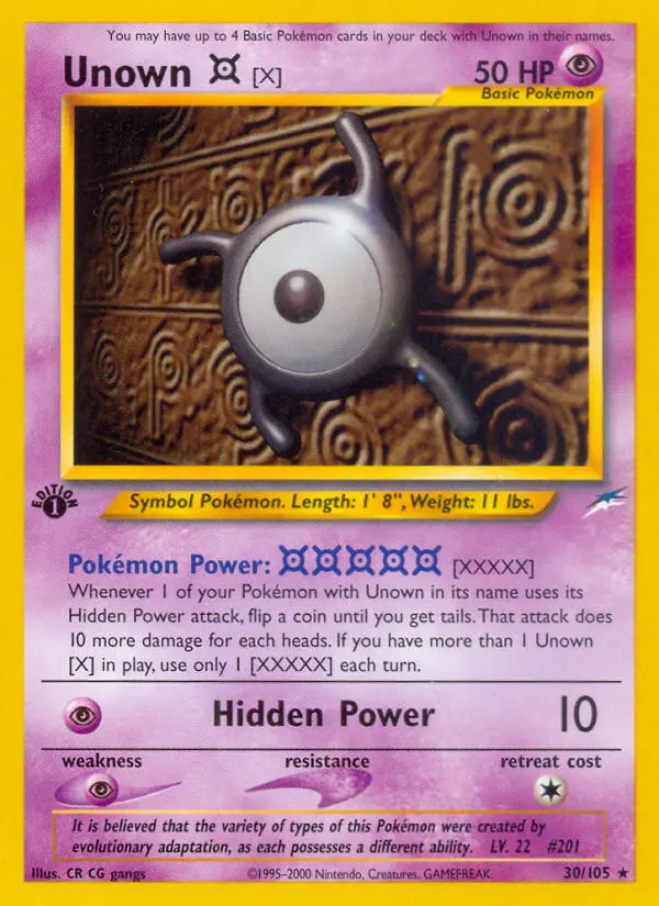 Image of the card Unown [X]