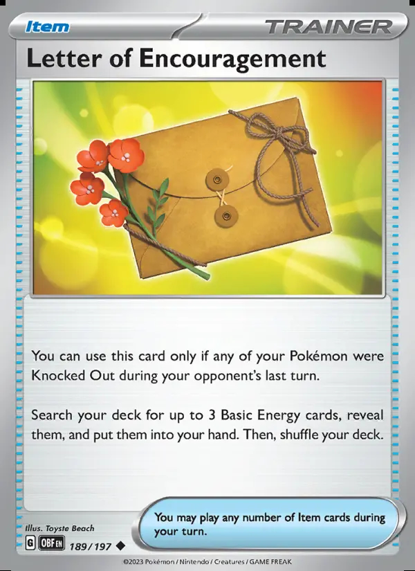 Image of the card Letter of Encouragement